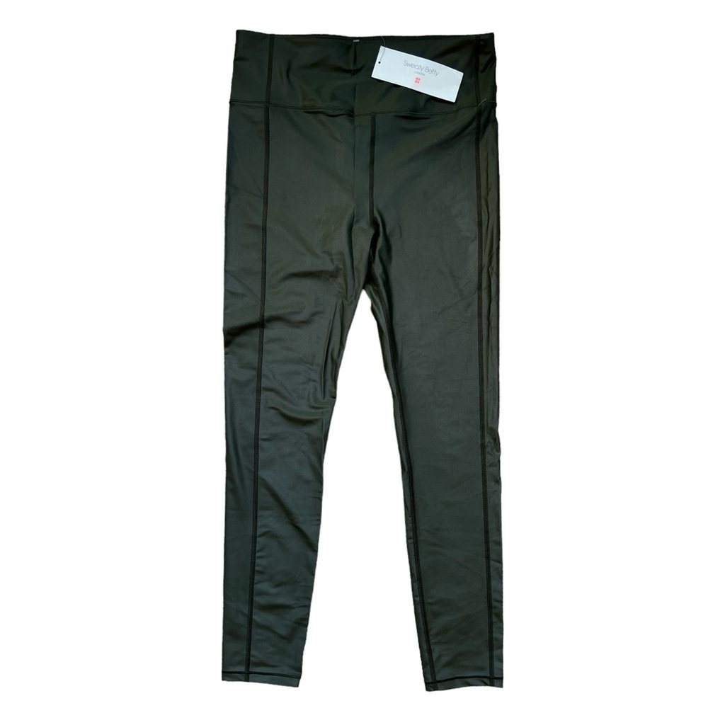 Sweaty Betty High Shine Workout Leggings Dark Forest Green XL NWT - Picture 1 of 12
